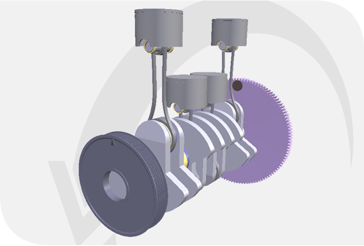 modeling complete crankshaft crank mechanism dynamic simulation