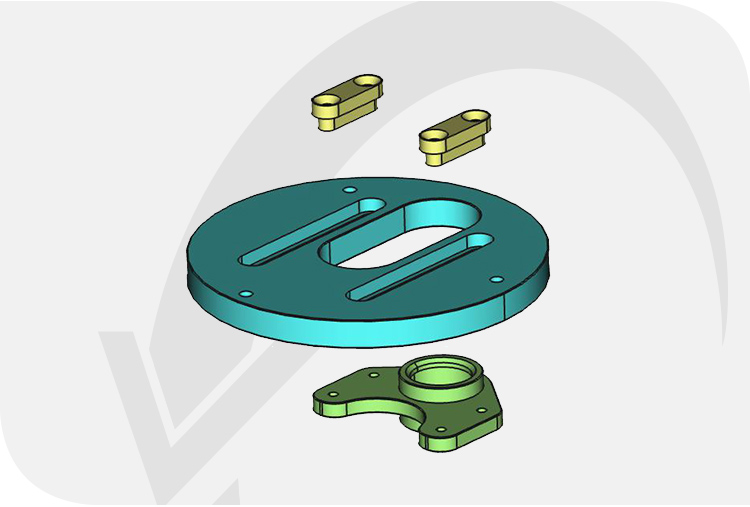 race car front suspension top mount exploded view drawing